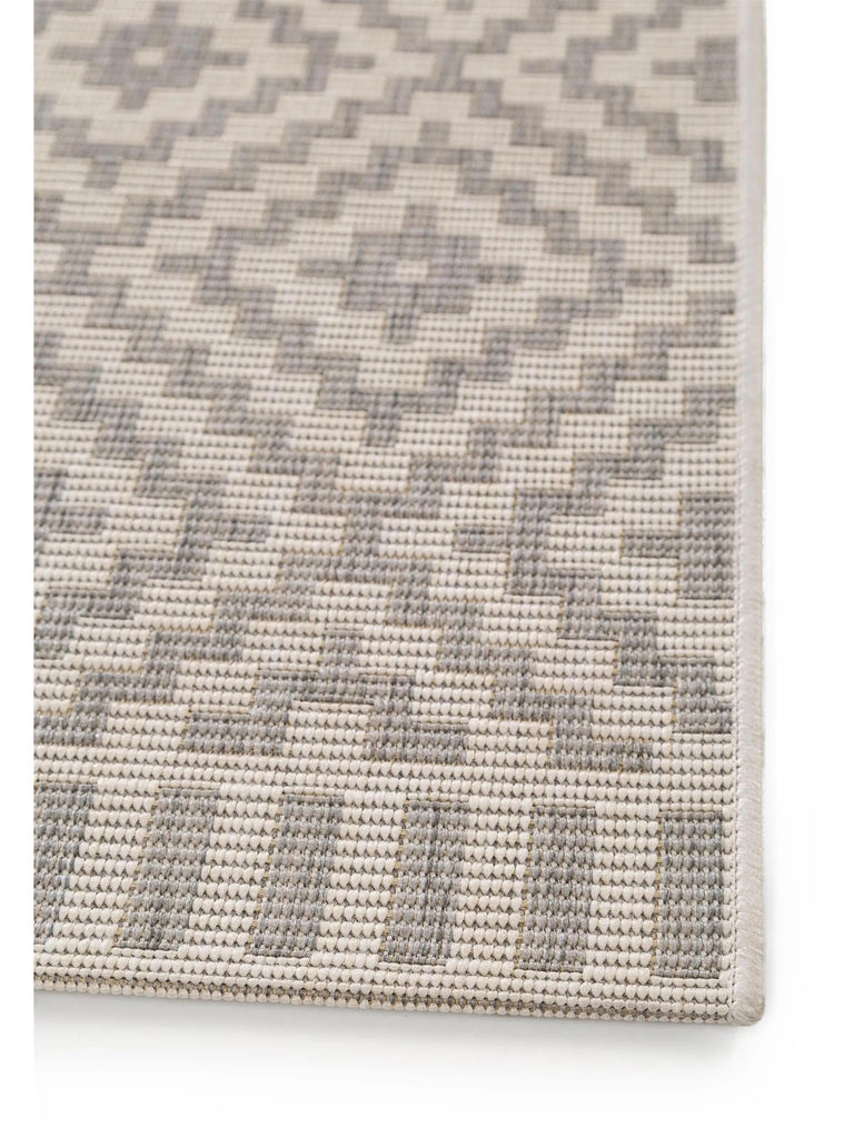 Tapis géométrique motif berbère de couloir gris d'intérieur et d'extérieur 80x200 cm