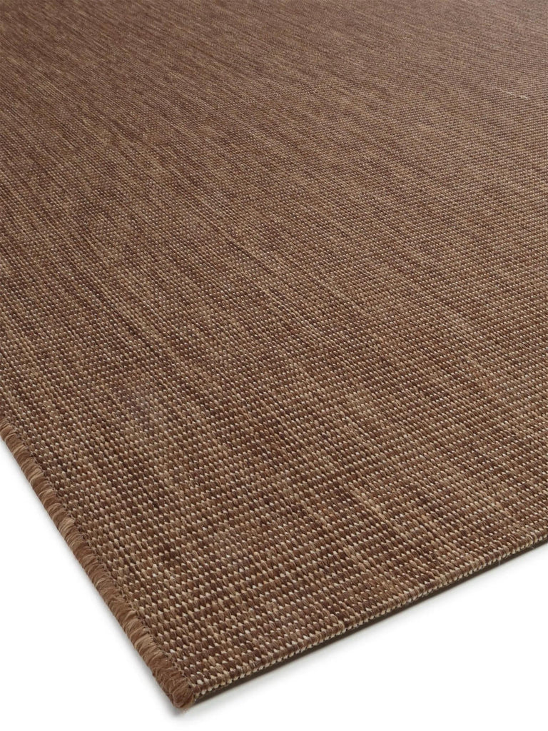 Tapis moderne uni de couloir marron d'intérieur et d'extérieur 80x240 cm