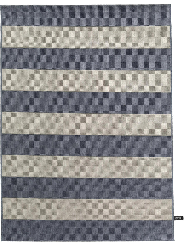 Tapis moderne rayé enfant bleu et gris d'intérieur et d'extérieur 160x230 cm