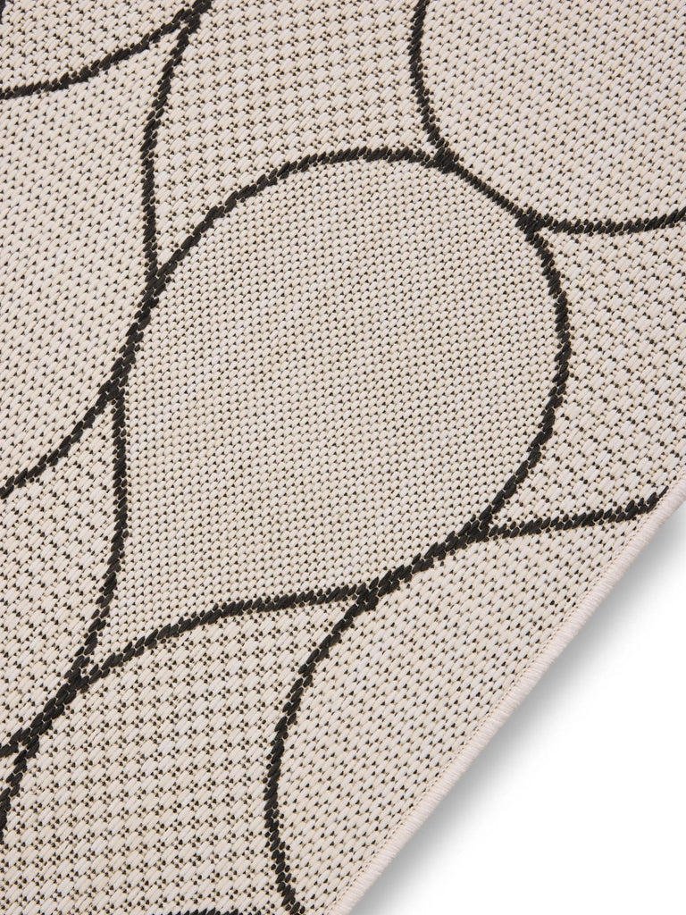 Tapis contemporain motif goutte blanc et noir d'intérieur et d'extérieur 240x340 cm