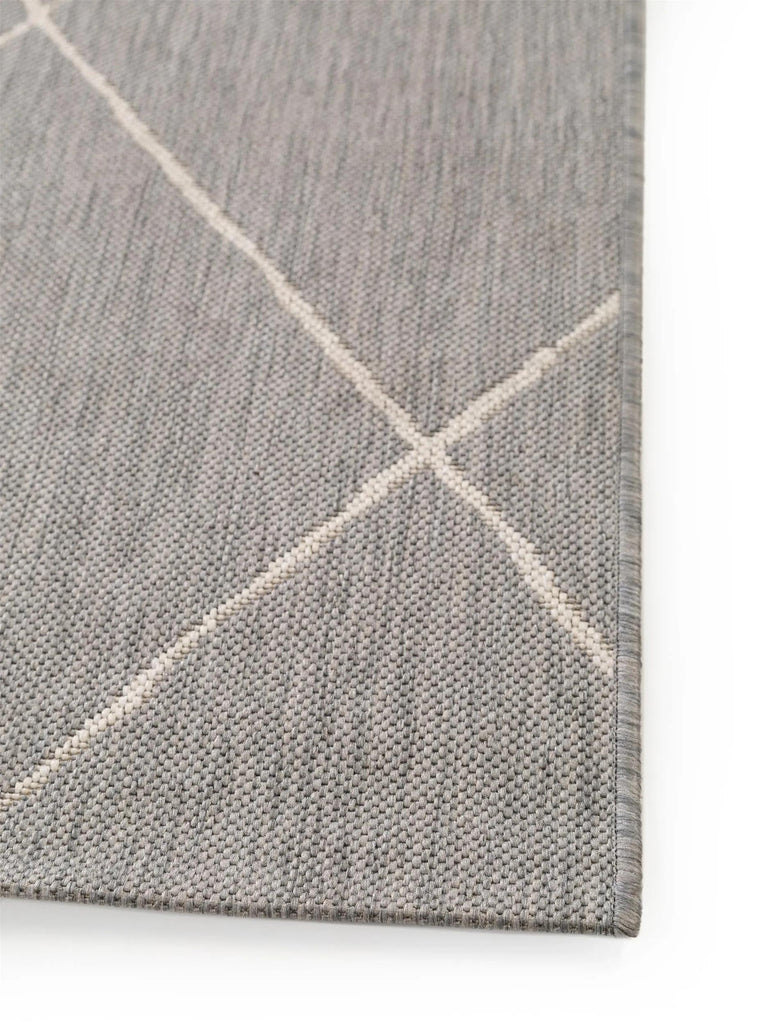 Tapis géométrique motif berbère enfant gris d'intérieur et d'extérieur 80x150 cm