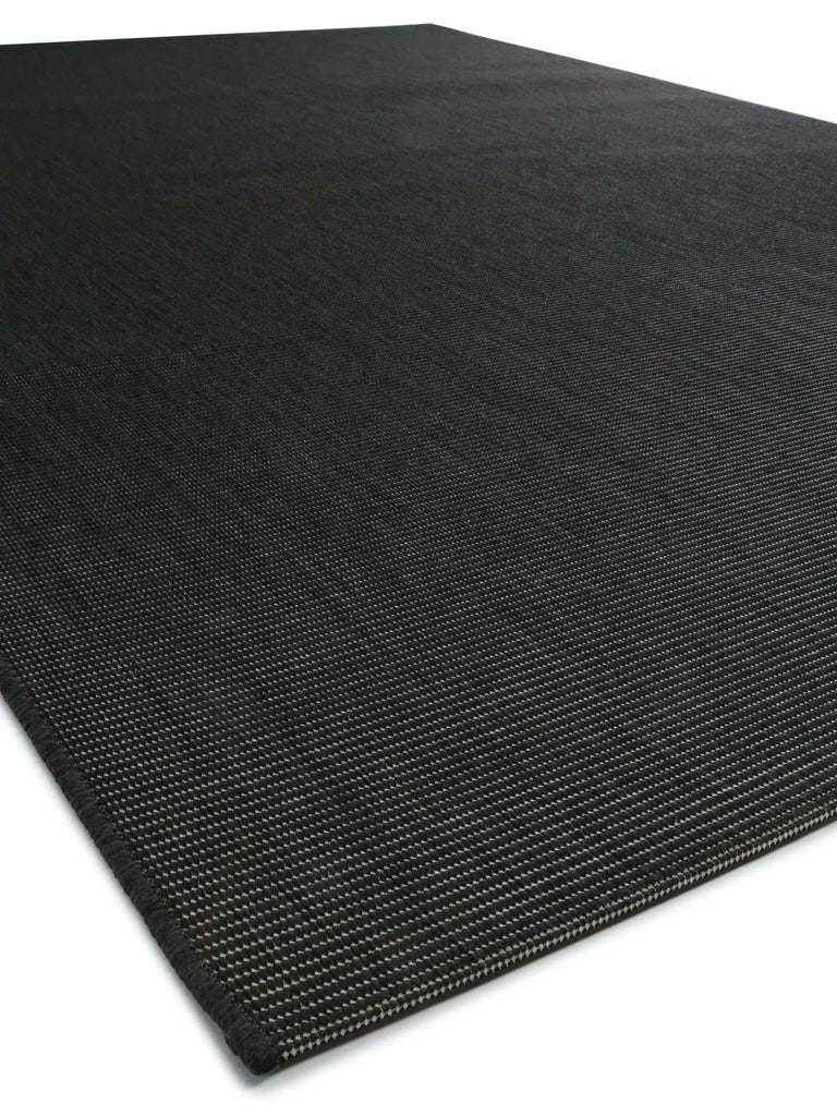 Tapis moderne uni noir d'intérieur et d'extérieur 80x150 cm