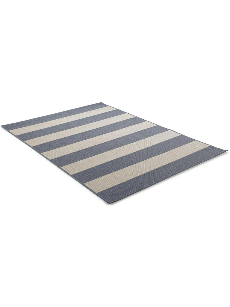 Tapis moderne rayé enfant bleu et gris d'intérieur et d'extérieur 200x290 cm