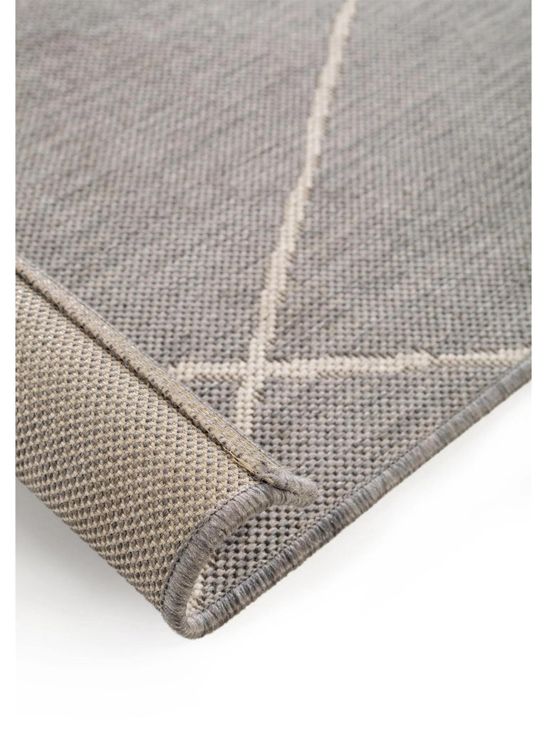 Tapis géométrique motif berbère enfant gris d'intérieur et d'extérieur 80x150 cm