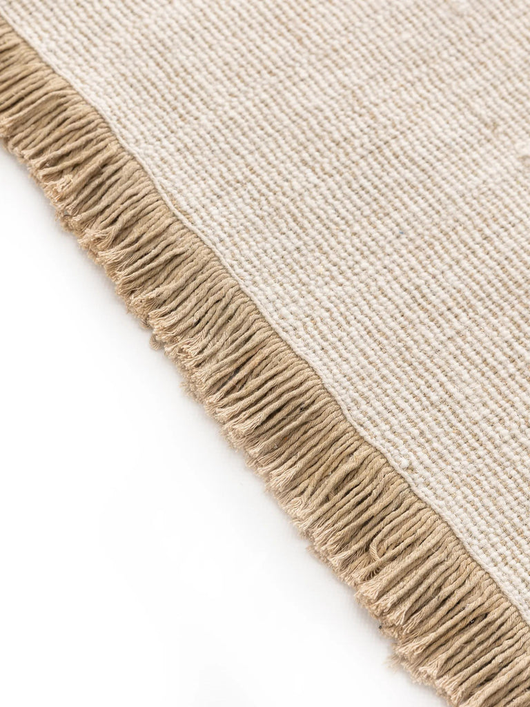 Tapis scandinave à franges beige en laine 200x300 cm