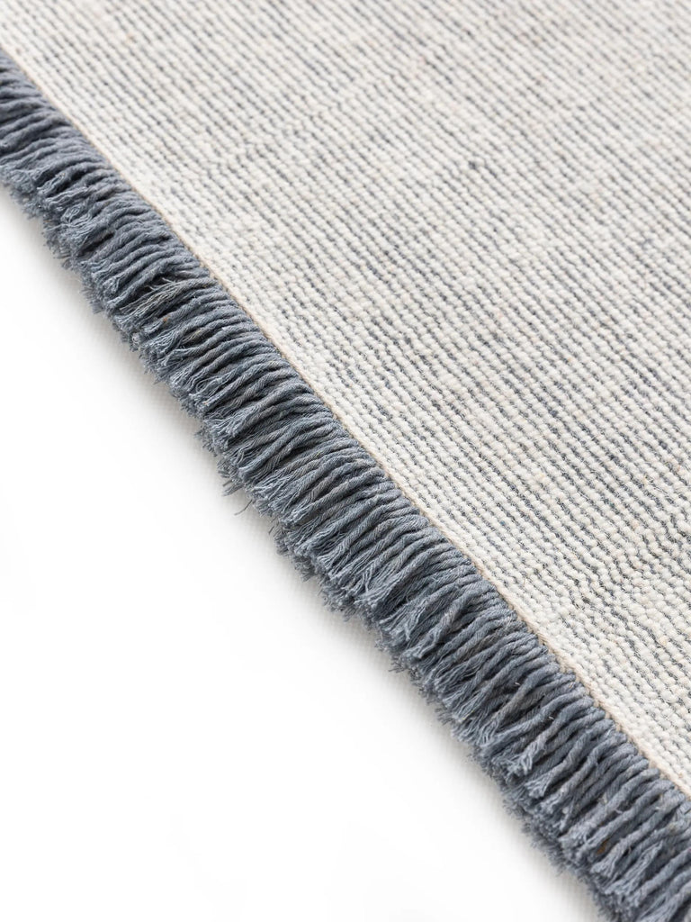 Tapis scandinave à franges bleu et gris en laine 250x350 cm