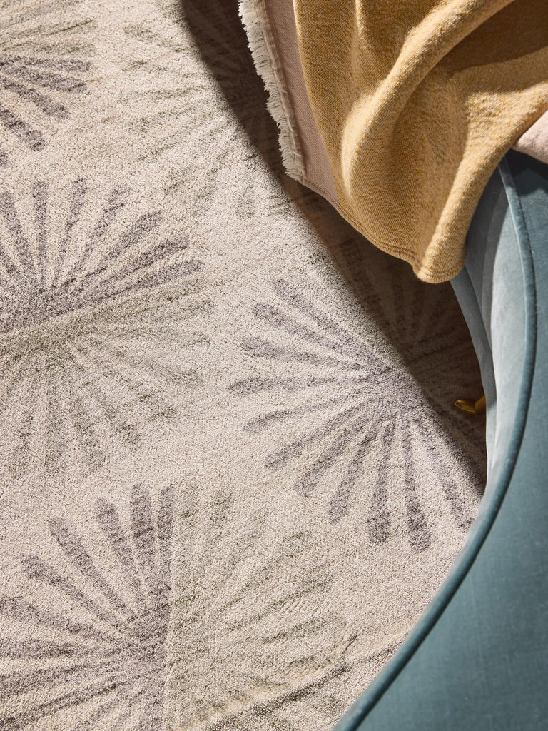 Tapis retro motif à fleurs beige et gris 120x170 cm