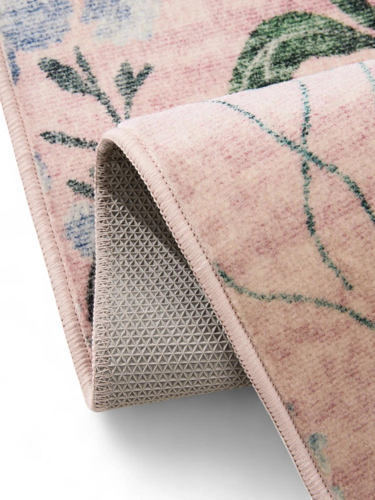 Tapis retro motif à fleurs multicolore et rose 200x300 cm