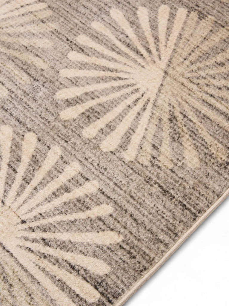 Tapis retro motif à fleurs taupe 80x150 cm