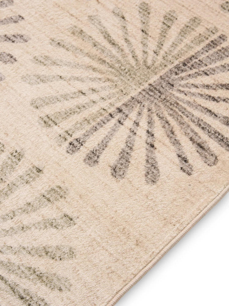 Tapis retro motif à fleurs beige et gris 200x300 cm