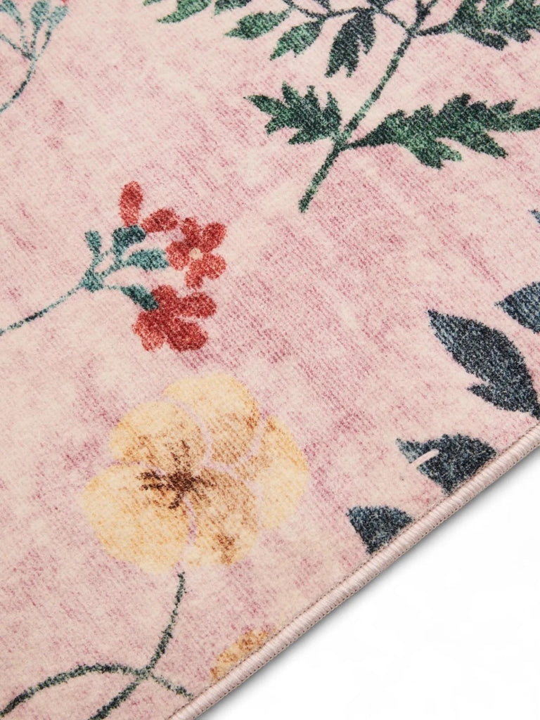 Tapis retro motif à fleurs multicolore et rose 200x300 cm