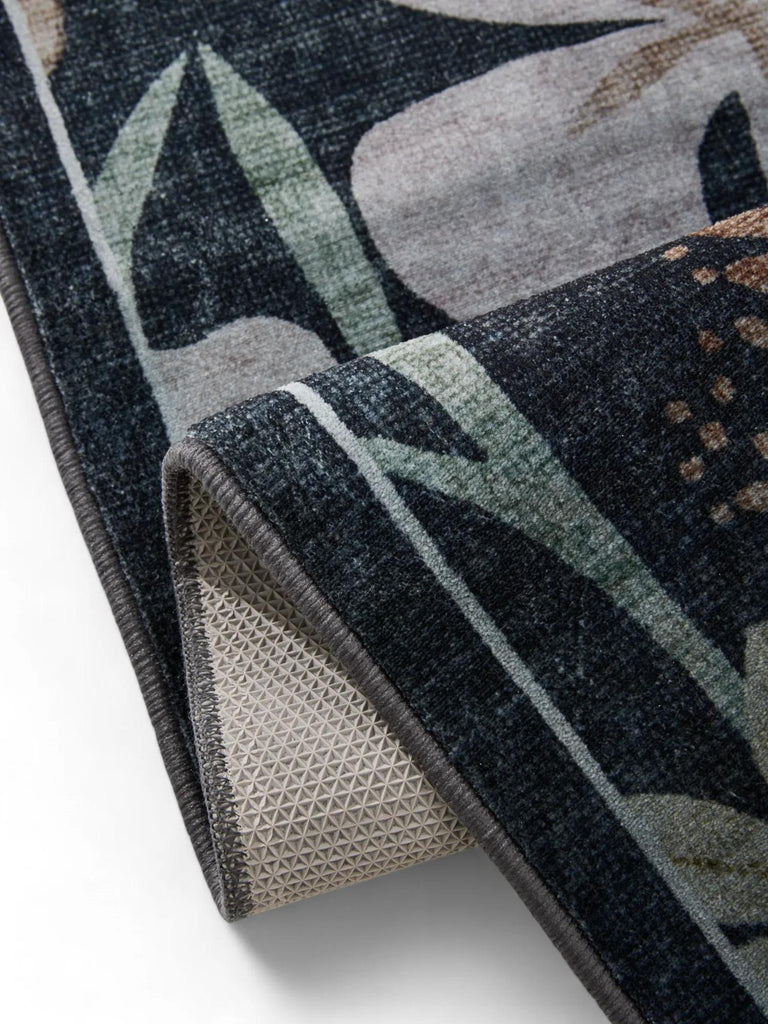 Tapis retro motif à fleurs multicolore et noir 200x300 cm