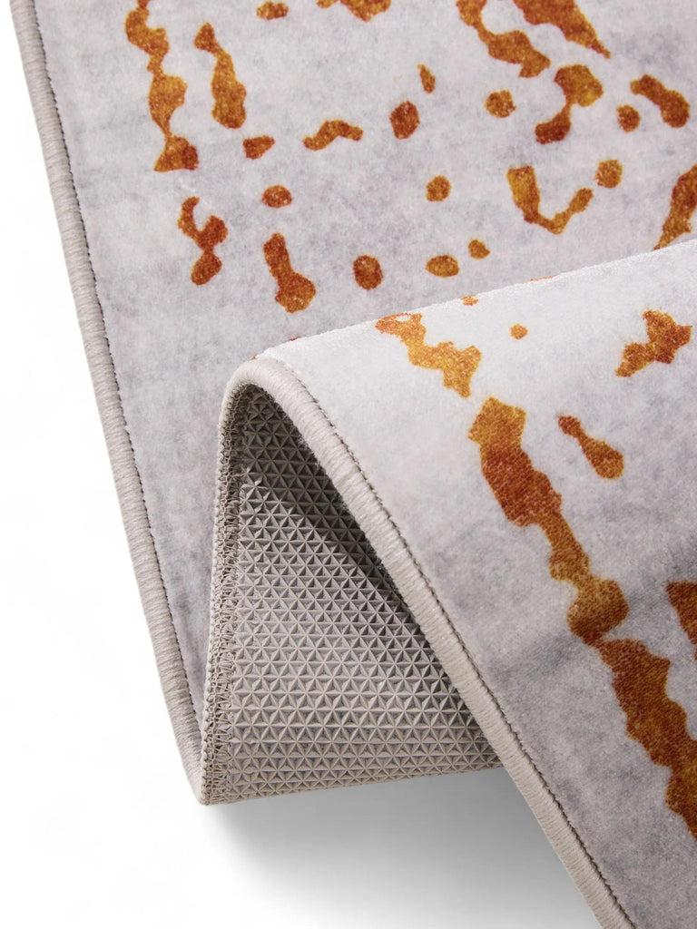 Tapis vintage oriental gris et orange 120x170 cm