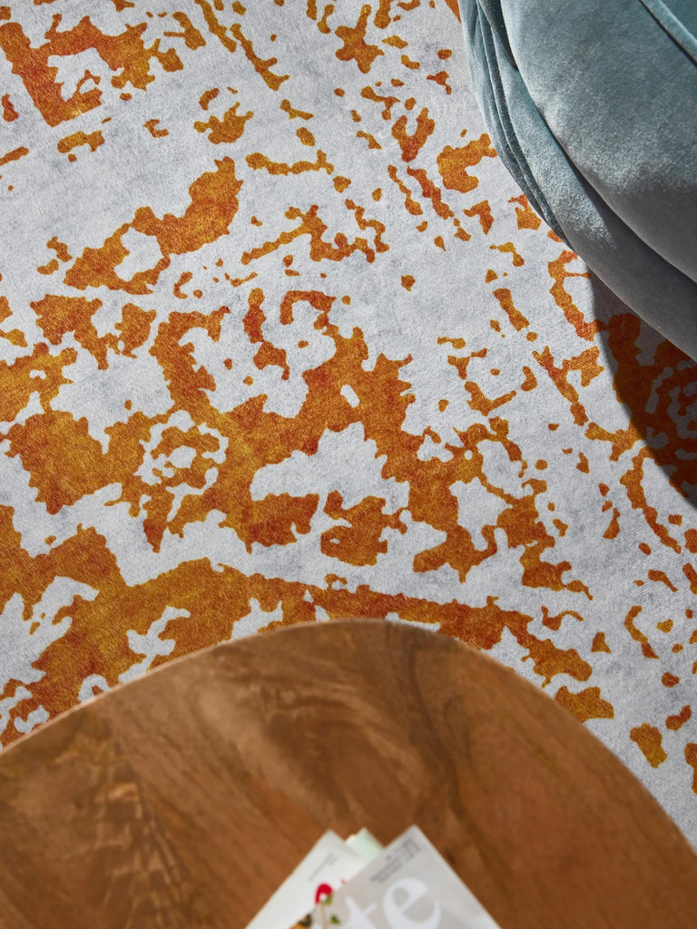 Tapis vintage oriental gris et orange 120x170 cm