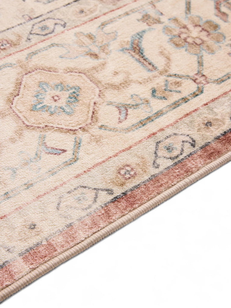 Tapis vintage oriental beige et rouge 160x230 cm