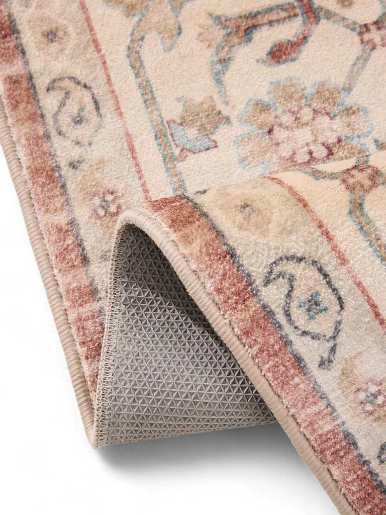 Tapis vintage oriental beige et rouge 200x300 cm