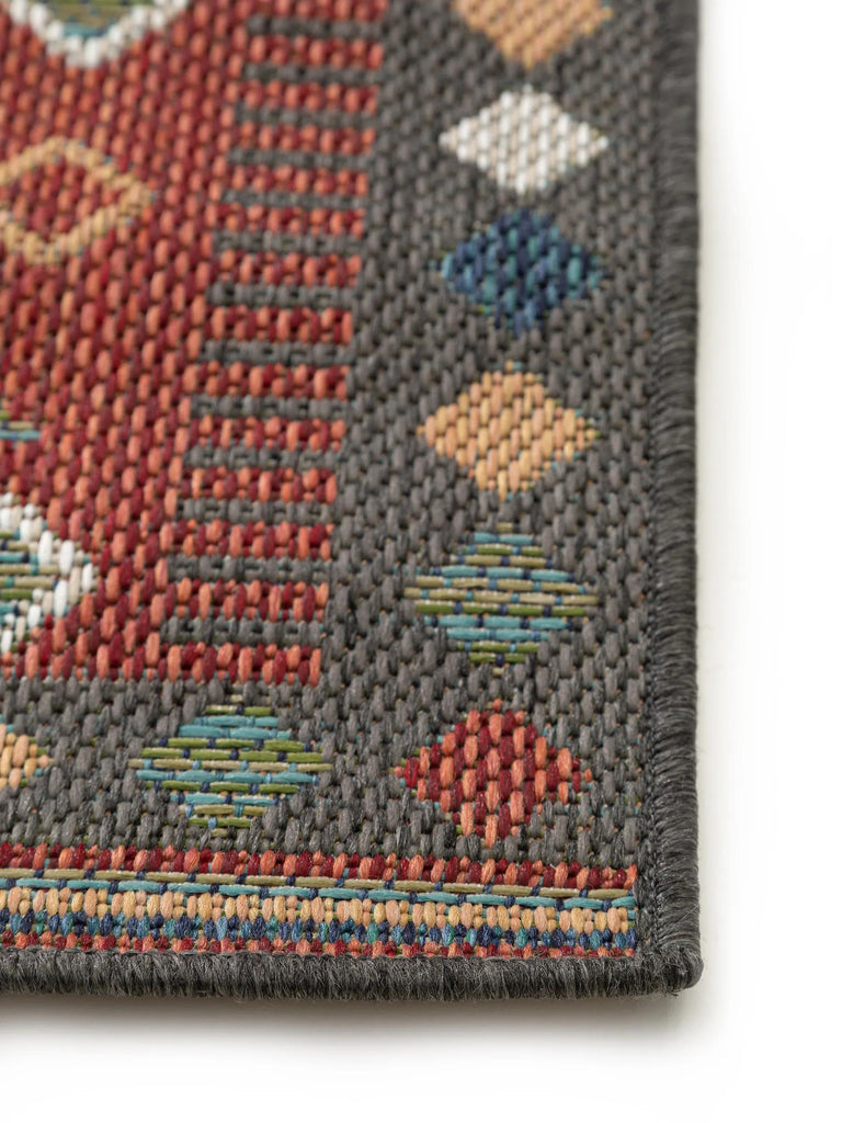 Tapis ethnique géométrique multicolore d'intérieur et d'extérieur 80x150 cm
