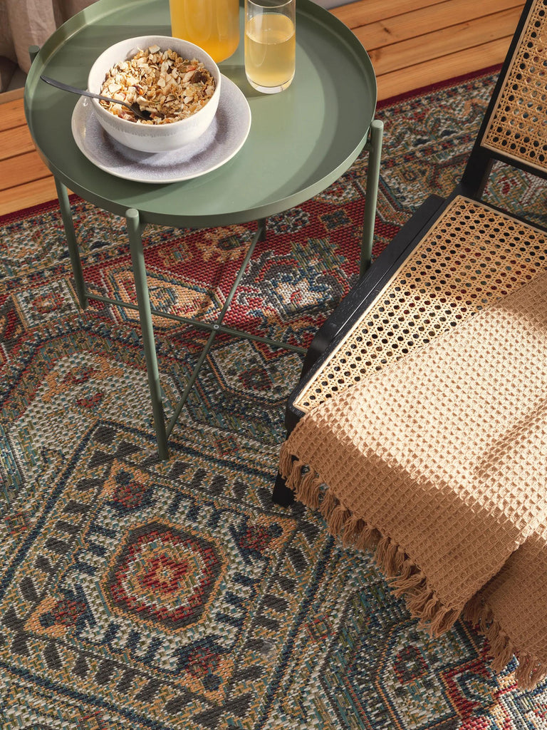 Tapis oriental bohème rouge d'intérieur et d'extérieur 80x150 cm