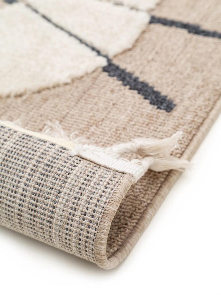 Tapis scandinave motif animal chat enfant beige 160x230 cm