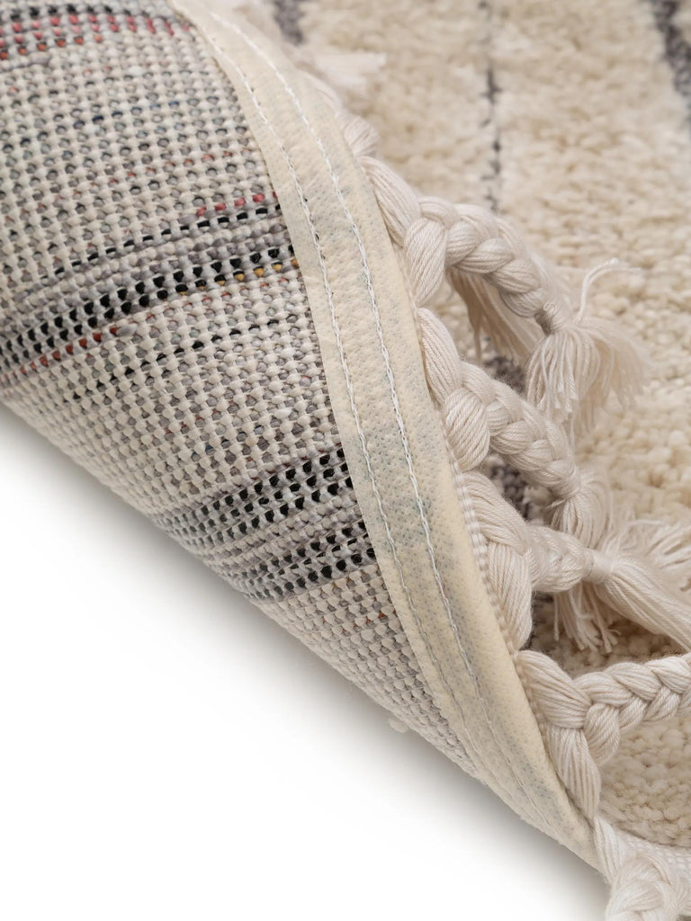 Tapis scandinave motif animal lion rond enfant gris 120 cm de diamètre