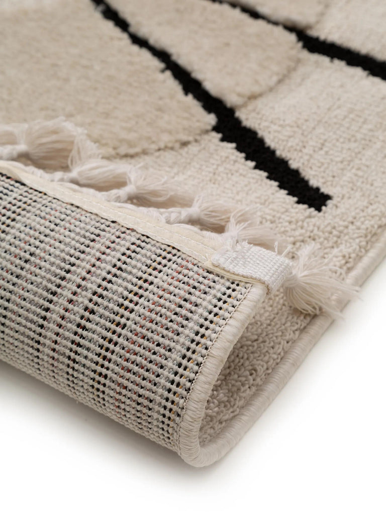 Tapis scandinave motif animal chat enfant crème 160x230 cm