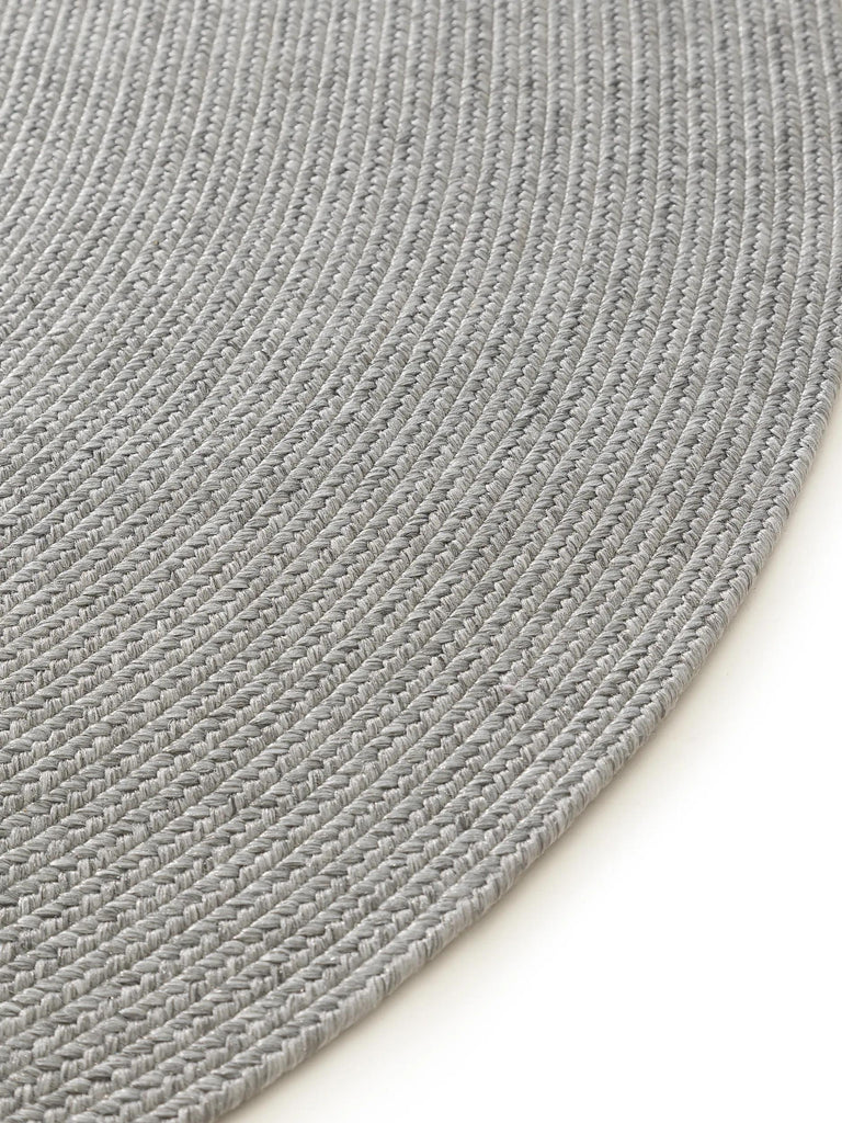 Tapis scandinave tressé ovale gris d'intérieur et d'extérieur 120x170 cm