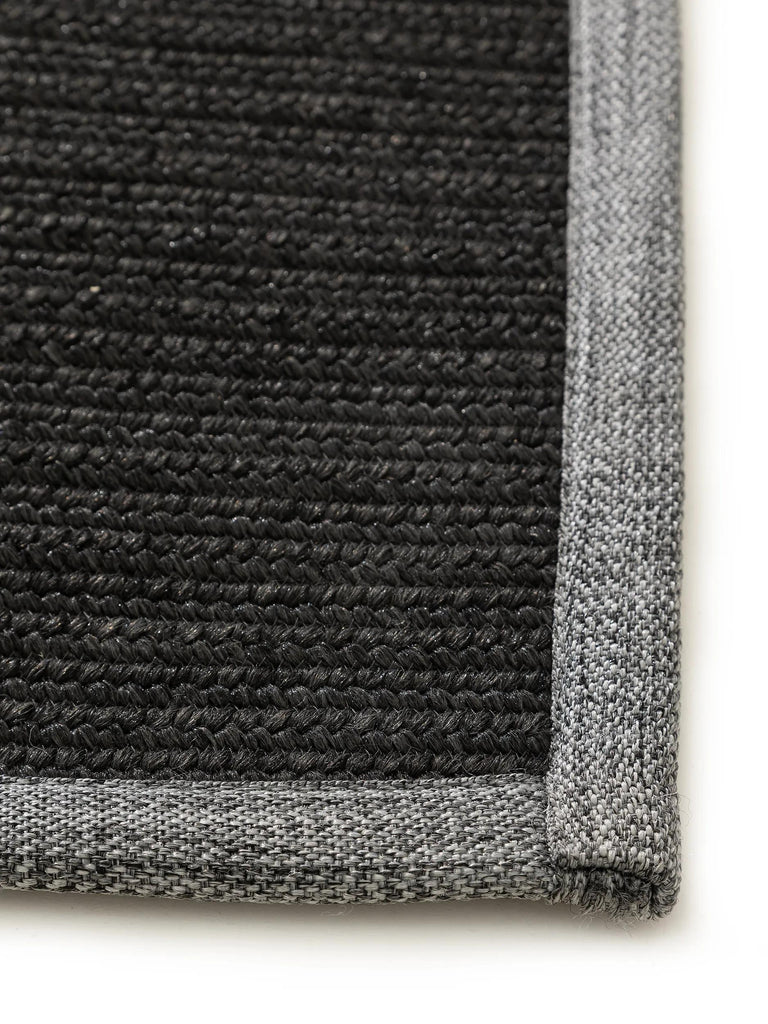 Tapis scandinave tressé noir d'intérieur et d'extérieur 160x230 cm