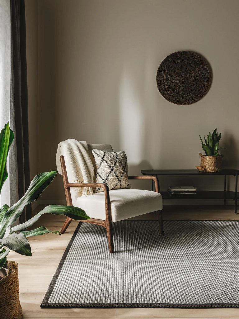 Tapis scandinave tressé gris d'intérieur et d'extérieur 160x230 cm