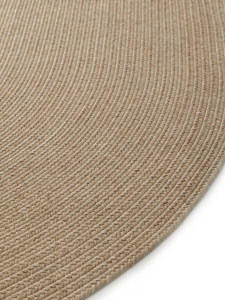 Tapis scandinave tressé ovale beige d'intérieur et d'extérieur 120x170 cm