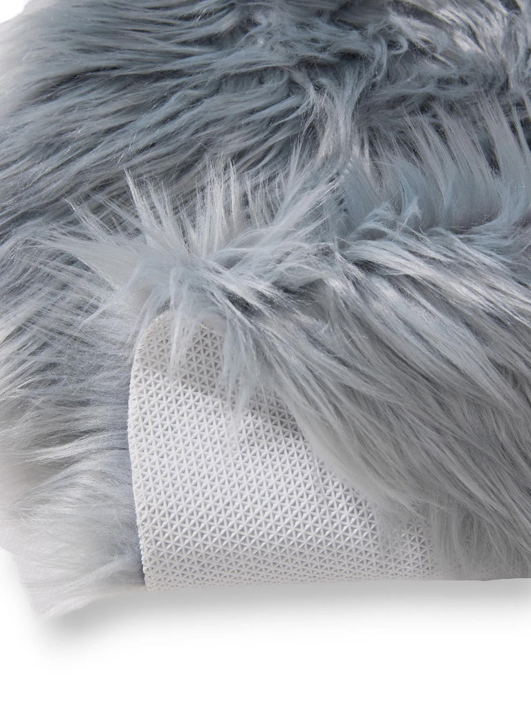 Tapis shaggy forme fausse fourrure bleu 60x90 cm