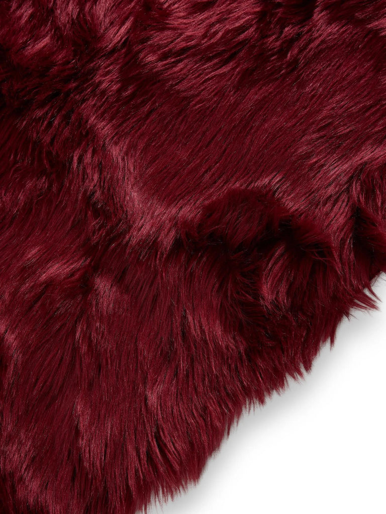 Tapis shaggy effet fourrure bordeaux 120x170 cm
