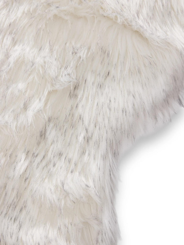 Tapis shaggy forme fausse fourrure descente de lit noir et blanc 60x180 cm