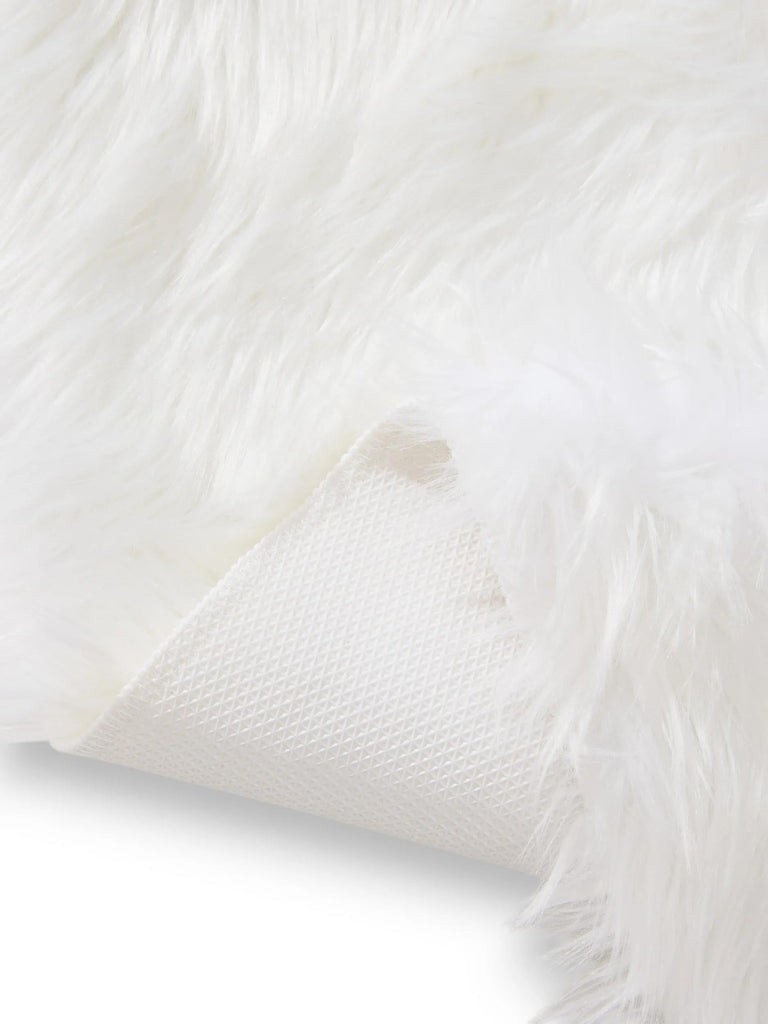 Tapis shaggy effet fourrure blanc 160x230 cm