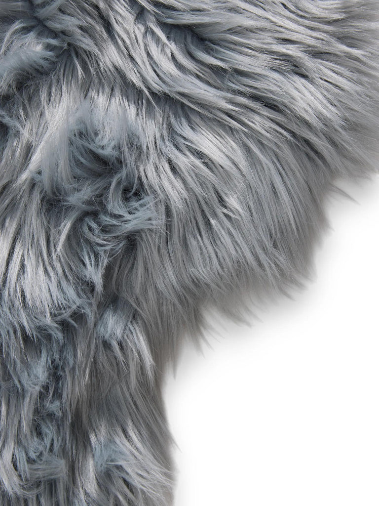 Tapis shaggy forme fausse fourrure bleu 60x90 cm