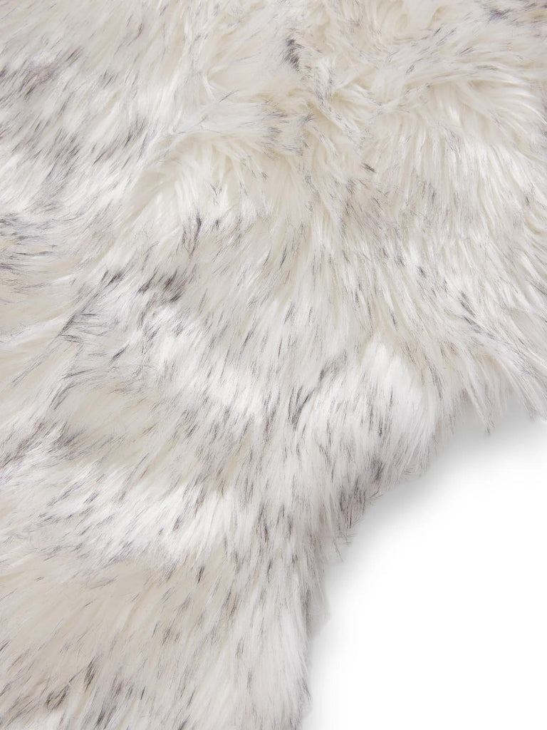 Tapis shaggy forme fausse fourrure noir et blanc 60x90 cm