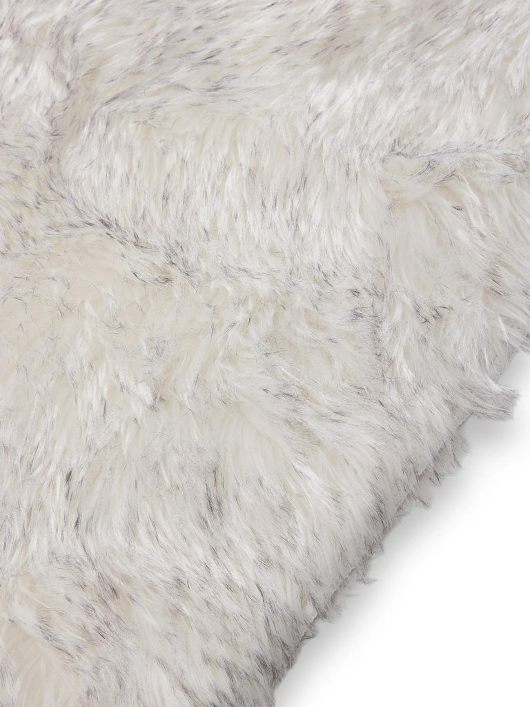Tapis shaggy effet fourrure noir et blanc 120x170 cm