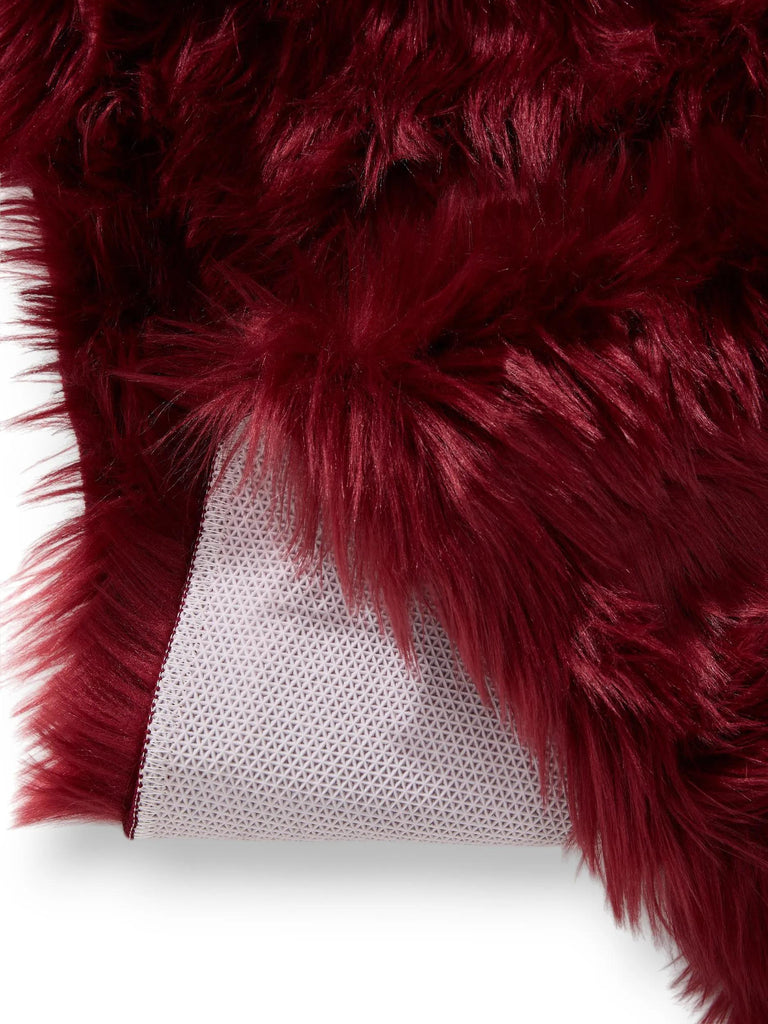 Tapis shaggy effet fourrure bordeaux 160x230 cm