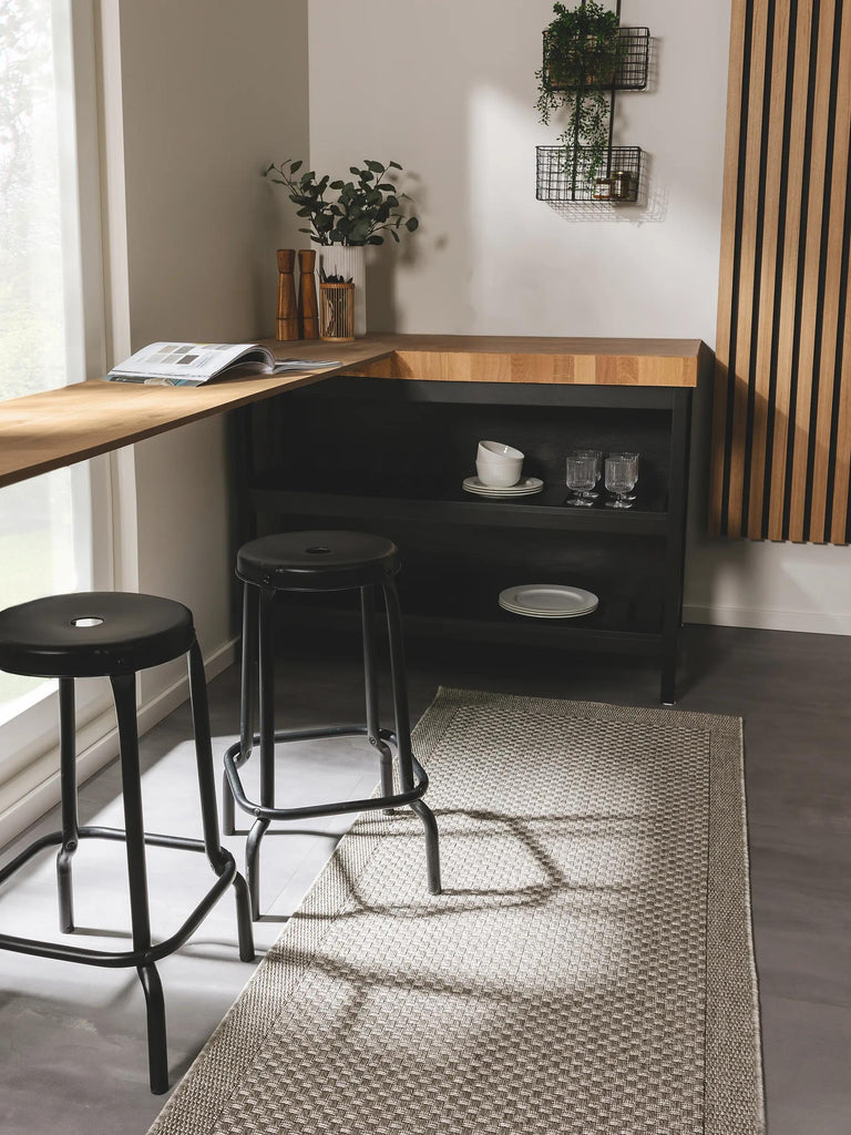 Tapis scandinave de couloir gris clair d'intérieur et d'extérieur 80x240 cm