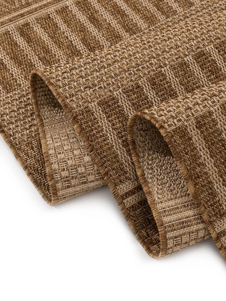 Tapis scandinave de couloir enfant marron d'intérieur et d'extérieur 80x240 cm