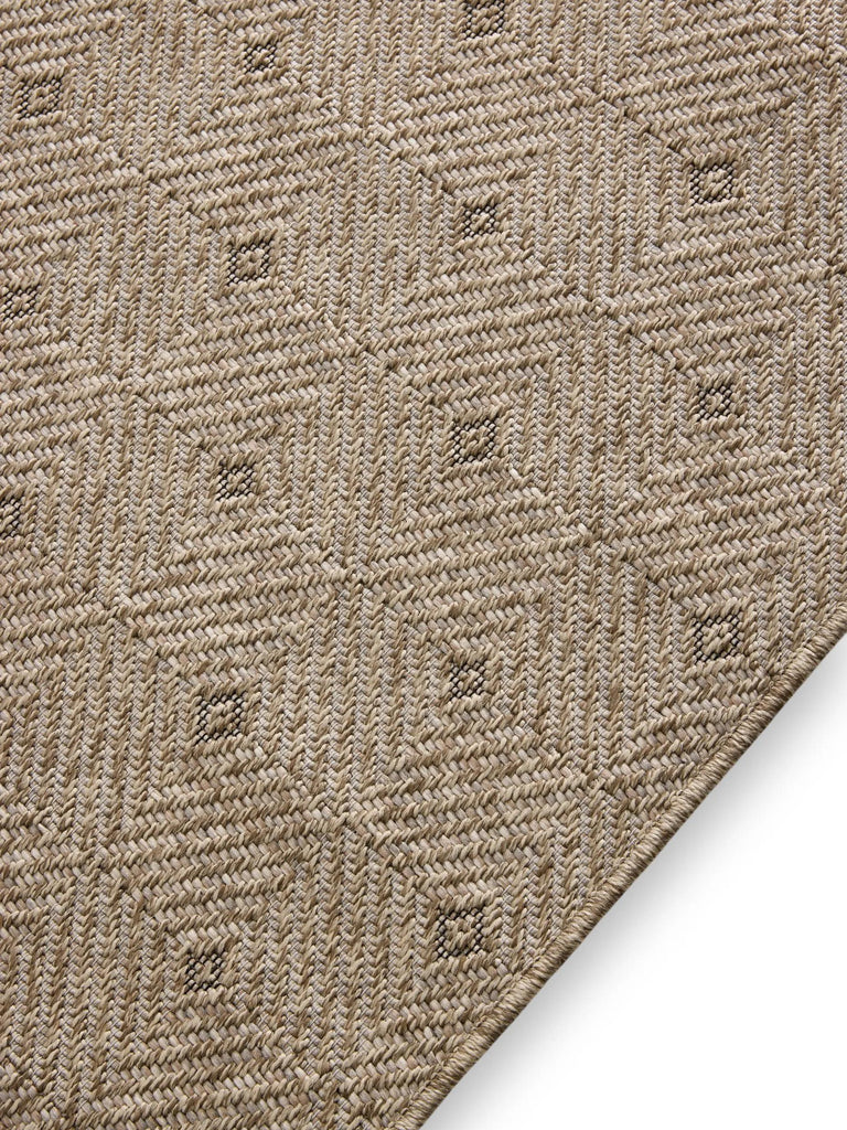 Tapis scandinave motif à points de couloir marron naturel d'intérieur et d'extérieur 80x240 cm