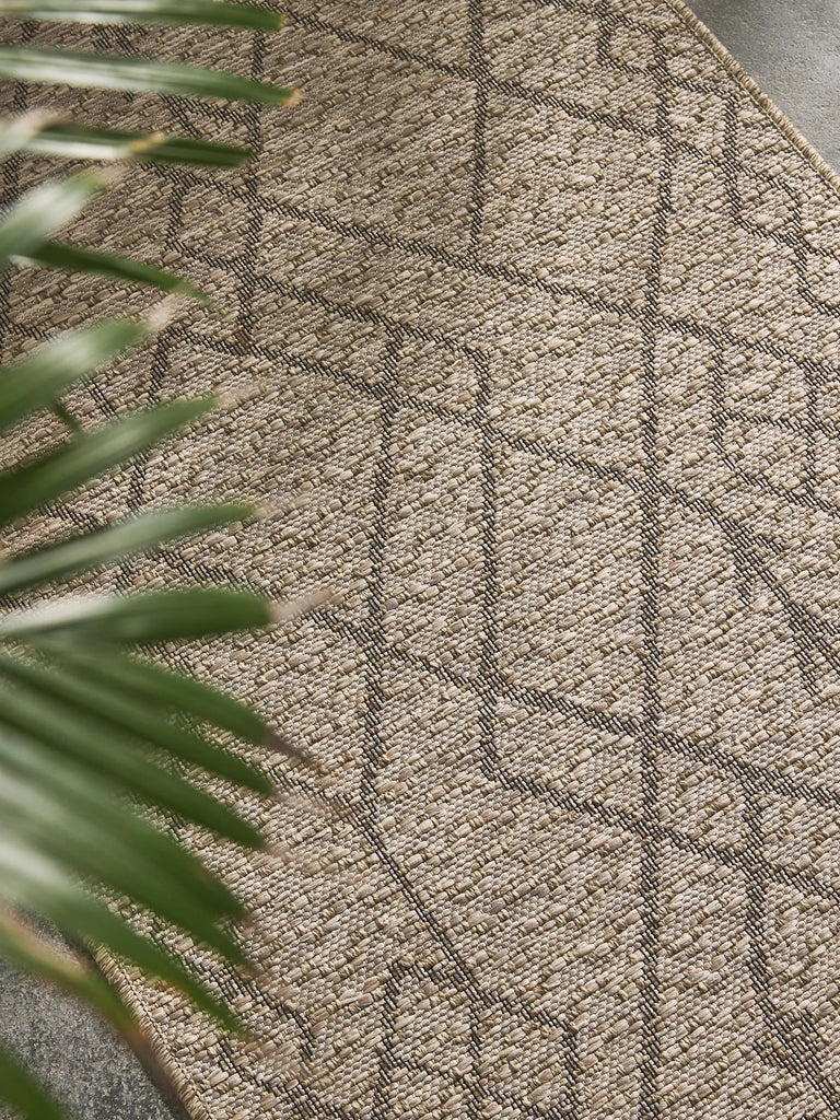 Tapis berbère de couloir marron naturel d'intérieur et d'extérieur 80x240 cm