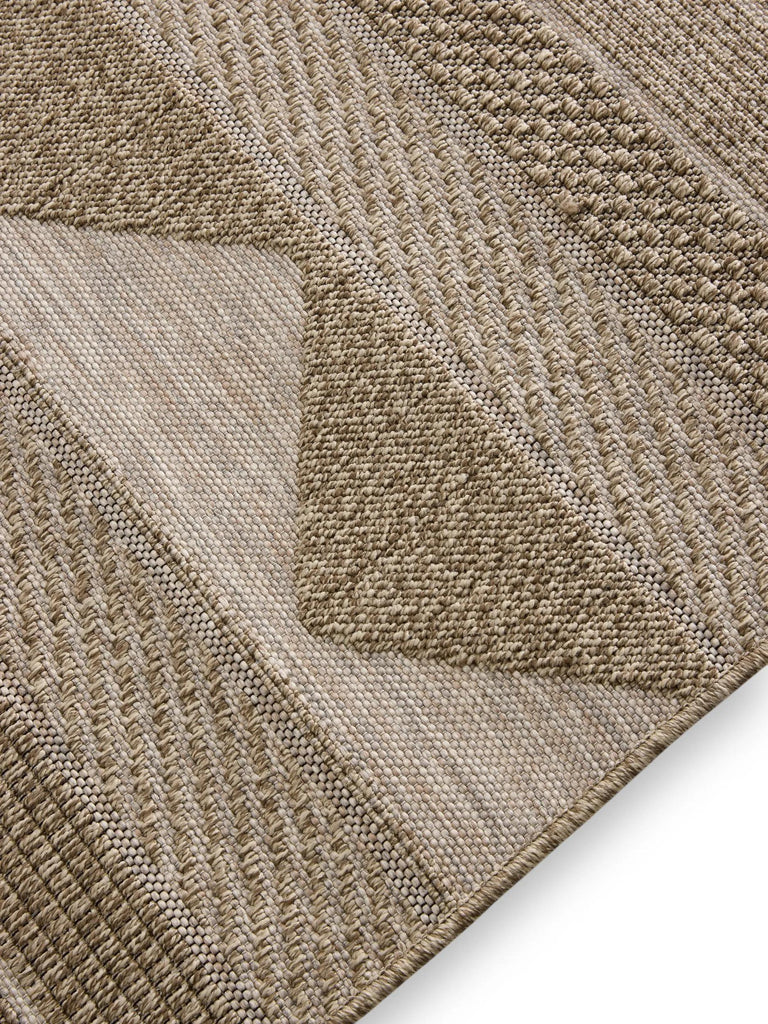 Tapis scandinave motif ethnique marron naturel d'intérieur et d'extérieur 160x230 cm