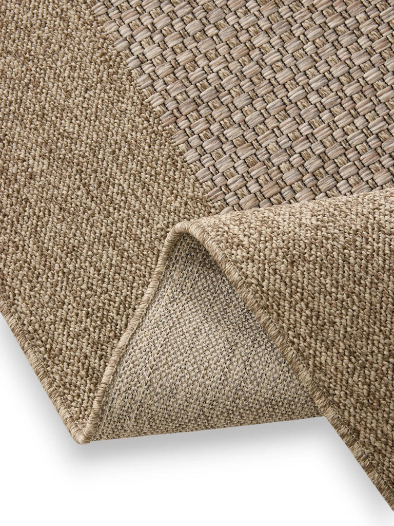 Tapis scandinave marron clair d'intérieur et d'extérieur 140x200 cm