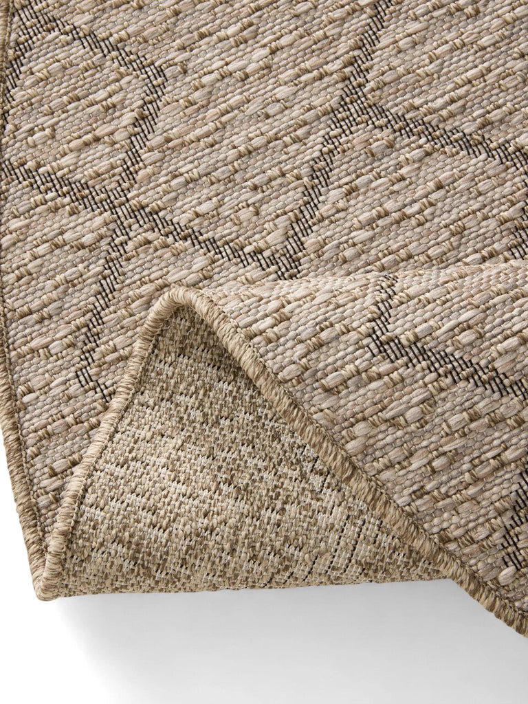 Tapis berbère rond marron naturel d'intérieur et d'extérieur 160 cm de diamètre