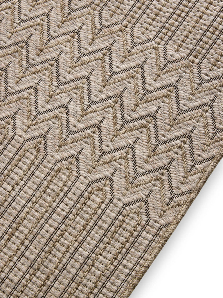 Tapis scandinave motif géométrique marron naturel d'intérieur et d'extérieur 160x230 cm