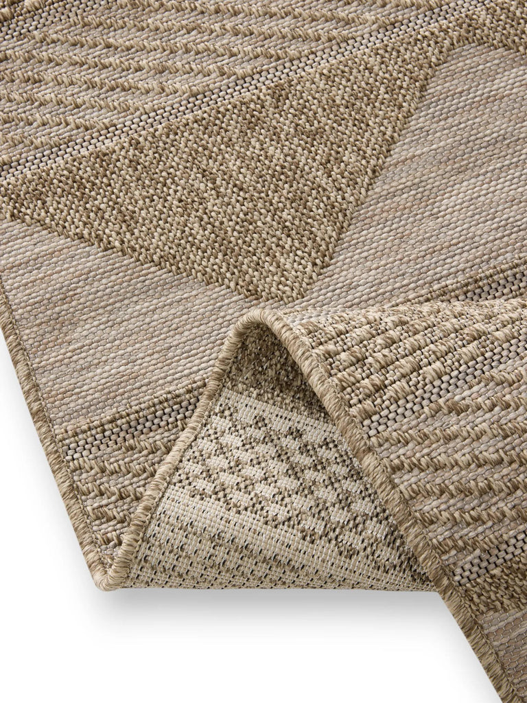 Tapis scandinave motif ethnique marron naturel d'intérieur et d'extérieur 160x230 cm
