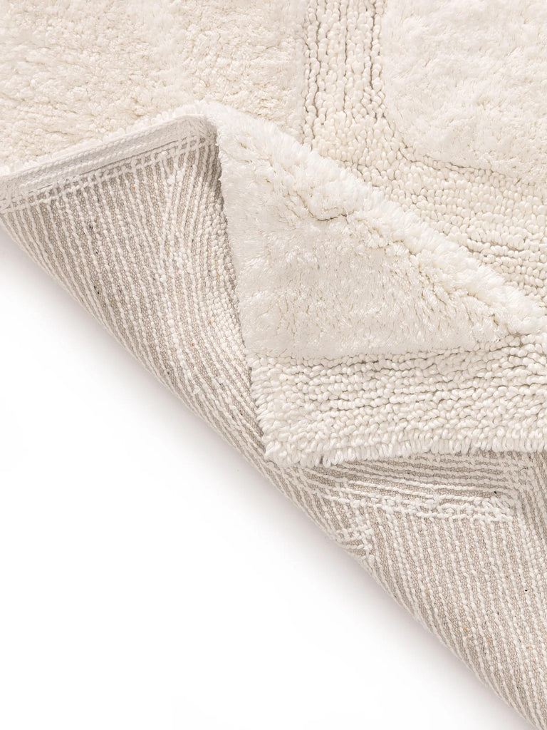 Tapis moderne de bain blanc en coton 50x80 cm