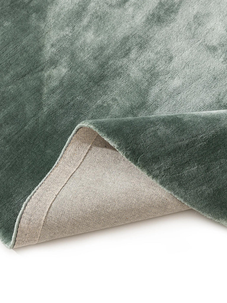 Tapis moderne uni rond vert sauge 120 cm de diamètre