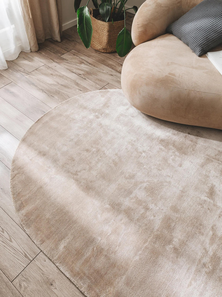 Tapis moderne uni ovale taupe 150x230 cm
