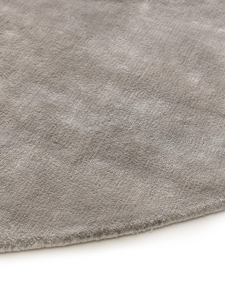 Tapis moderne uni rond gris 200 cm de diamètre